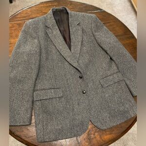 LOFT & BROWNSTONE Charcoal Herringbone Blazer